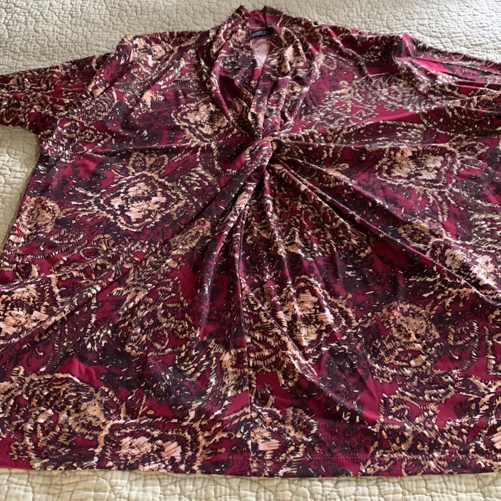 Jones of New York Burgundy Blouse * 1X - Picture 8 of 11